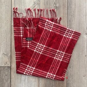 Red Plaid Cashmere Scarf